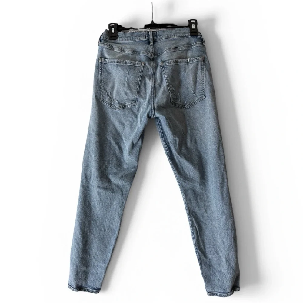 AGOLDE Women’s Size 29 Cropped Jeans High Rise Straight Raw Hem Denim 25” Inseam